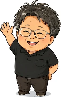 笑顔で手を振る居住支援の相談員「廣井くん」のイラスト